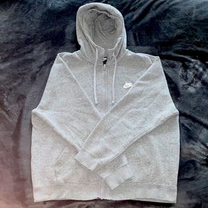Gray NIKE zip-up hoodie